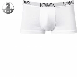 Neu 🔥 EMPORIO ARMANI Trunk Doppelpack 111210/CC715/04710 Trunks, Baumwoll-Stretch, Weiß 🌟