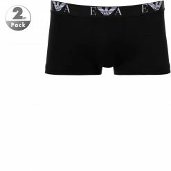Coupon 👍 EMPORIO ARMANI Trunk Doppelpack 111210/CC715/07320 Trunks, Baumwoll-Stretch, Schwarz 🛒