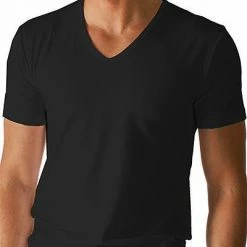 Auslauf 🎁 Mey DRY COTTON V-Shirt schwarz 46007/123 T-Shirt, Baumwolle 🤩
