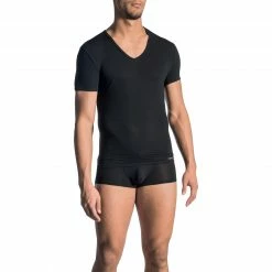 Budget ✔️ Olaf Benz RED0965 V-Neck (Low) 106024/8000 T-Shirt, Mikrofaser, Schwarz, Black 🎁