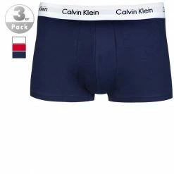 Großhandel 🤩 Calvin Klein Underwear Calvin Klein COTTON STRETCH 3er Pack U2664G/I03 Trunks, Baumwoll- Stretch, Navy-weiß-rot, Navy-weiß-red 😉