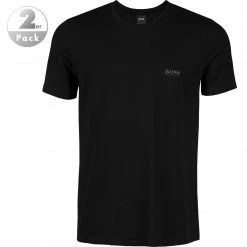 Großhandel 😀 BOSS RH-Shirt 2er Pack black 50325405/001 T-Shirts, Baumwoll-Stretch, Schwarz 👍