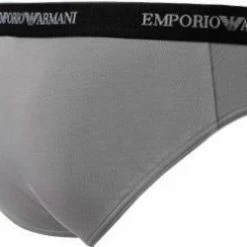 Brandneu ❤️ EMPORIO ARMANI Brief 2Pack 111321/CC717/03320 Slips, Baumwoll-Stretch, Schwarz-grau 🤩 -Wäsche Verkaufsladen 178884 norm5