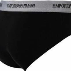 Brandneu ❤️ EMPORIO ARMANI Brief 2Pack 111321/CC717/03320 Slips, Baumwoll-Stretch, Schwarz-grau 🤩 -Wäsche Verkaufsladen 178884 norm6
