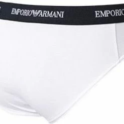 Brandneu 🧨 EMPORIO ARMANI Brief 2Pack 111321/CC717/10410 Slips, Baumwoll-Stretch, Weiß-navy, Weiß-blau 🔔 -Wäsche Verkaufsladen 178885 norm4