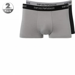 Rabatt ⭐ EMPORIO ARMANI Trunk 2Pack 111210/CC717/03320 Trunks, Baumwoll-Stretch, Schwarz-grau ✔️