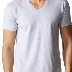 Angebote 🎉 Mey CLUB V-Neck 👕 Shirt 46507/620 T-Shirt, Baumwoll-Stretch, Hellgrau 🛒