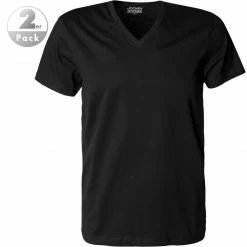 Schlussverkauf 👏 Jockey V-Shirt 2er Pack 120220/999 T-Shirts, Baumwolle, Schwarz 😍