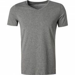 Am billigsten ✨ Marc O'Polo 👕 Shirt V-Neck 2er Pack 149804/202 T-Shirts, Baumwoll-Stretch, Grau meliert, Grey-melange 👏
