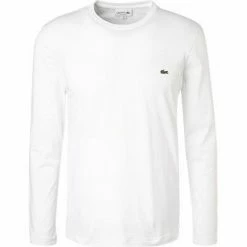 Aktion 🥰 LACOSTE T-Shirt TH2040/001 Longsleeve, Regular Fit, Baumwolle, Weiß, Blanc 🔔