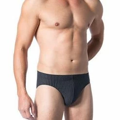 Budget ⭐ Schiesser Long Life Soft Supermini 149046/001 Slip, Modal, Schwarz-grau gestreift, Blauschwarz 😉