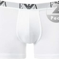 Bestes Angebot 😀 EMPORIO ARMANI Boxer 2er Pack 111284/CC715/04710 Trunks, Baumwoll-Stretch, Weiß 🧨 -Wäsche Verkaufsladen 229229 norm