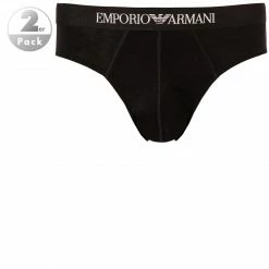 Bestpreis 🎁 EMPORIO ARMANI Brief 2er Pack 111321/CC722/07320 Slips, Baumwolle, Schwarz 🔔