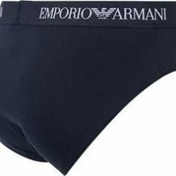 Neu ❤️ EMPORIO ARMANI Brief 2er Pack 111321/CC722/27435 Slips, Baumwolle, Dunkelblau, Marine 🧨 -Wäsche Verkaufsladen 239833 norm3