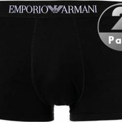 Bestpreis 👏 EMPORIO ARMANI Trunk 2er Pack 111613/CC722/07320 Trunks, Baumwolle, Schwarz 🔥 -Wäsche Verkaufsladen 239839 norm