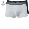 Großhandel 🎉 EMPORIO ARMANI Trunk 2er Pack 111613/CC722/15935 Trunks, Baumwolle, Hellgrau-marineblau, Marine-grau 😍