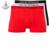 Coupon ✨ EMPORIO ARMANI Trunk 3er Pack 111610/CC722/23410 Trunks, Baumwolle, Rot-weiß-schwarz, Weiß-rot-schwarz 💯