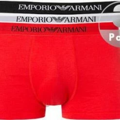 Coupon ✨ EMPORIO ARMANI Trunk 3er Pack 111610/CC722/23410 Trunks, Baumwolle, Rot-weiß-schwarz, Weiß-rot-schwarz 💯 -Wäsche Verkaufsladen 239848 norm