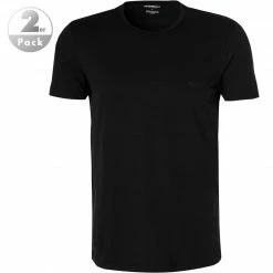 Brandneu ✔️ EMPORIO ARMANI T-Shirt 2er Pack 111647/CC722/07320 T-Shirts, Baumwolle, Schwarz ⌛