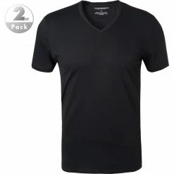 Aktion ❤️ EMPORIO ARMANI V-Shirt 2er Pack 111648/CC722/07320 T-Shirts, Baumwolle, Schwarz ⌛