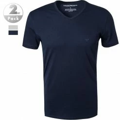 Bestes Angebot ⌛ EMPORIO ARMANI V-Shirt 2er Pack 111648/CC722/15935 T-Shirts, Baumwolle, Marine-hellgrau, Marine-grau ✨