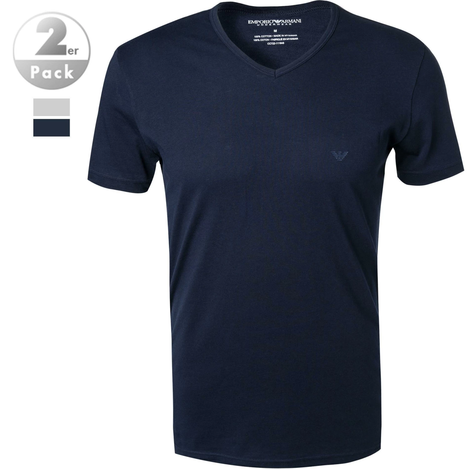 Bestes Angebot ⌛ EMPORIO ARMANI V-Shirt 2er Pack 111648/CC722/15935 T-Shirts, Baumwolle, Marine-hellgrau, Marine-grau ✨ 1 Bestes Angebot ⌛ EMPORIO ARMANI V-Shirt 2er Pack 111648/CC722/15935 T-Shirts, Baumwolle, Marine-hellgrau, Marine-grau ✨