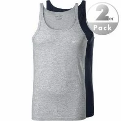 Besorgen 🧨 EMPORIO ARMANI Tank Top 2 Pack 111612/CC722/15935 Tanktops, Baumwolle, Hellgrau-navy, Marine-grau 👏