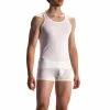 Budget 🥰 Olaf Benz RED1601 Sportshirt 107415/1000 Tanktop, Baumwoll-Stretch, Weiß, White 😀