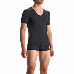 Brandneu 🌟 Olaf Benz RED1601 V-Shirt (Low) 107419/8000 T-Shirt, Baumwoll-Stretch, Schwarz, Black ✨