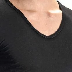 Brandneu 🌟 Olaf Benz RED1601 V-Shirt (Low) 107419/8000 T-Shirt, Baumwoll-Stretch, Schwarz, Black ✨ -Wäsche Verkaufsladen 241652 norm3