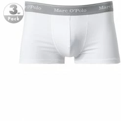 Billig 🥰 Marc O'Polo Shorts 3er Pack 154606/100 Trunks, Baumwoll-Stretch, Weiß, White 💯