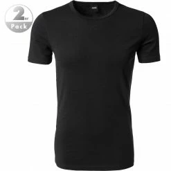 Coupon 👍 BOSS 👕 Shirt 2er Pack 50325407/001 T-Shirts, Slim Fit, Baumwolle, Schwarz, Black ⭐