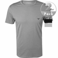 Neu ✔️ EMPORIO ARMANI Crew Neck 2 Pack 111267/CC717/03320 T-Shirts, Baumwolle, Grau-schwarz, Schwarz-grau 🔔