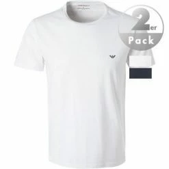 Besorgen ✨ EMPORIO ARMANI Crew Neck 2 Pack 111267/CC717/10410 T-Shirts, Baumwolle, Weiß-navy ✨