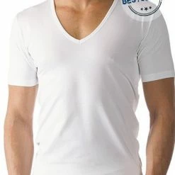 Billig 😍 MEY Drunterhemd V-Neck Slim Fit 46098/101 Baumwolle COOLMAX®, Weiß, White 👏