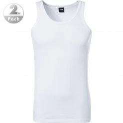 Auslauf 🧨 BOSS Tank Top 2er Pack 50325406/100 Tanktops, Baumwoll-Stretch, Weiß, White 🤩