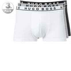 Bester Verkauf ⭐ BOSS Trunk 3er Pack 50325403/999 Trunks, Baumwolle, Schwarz-weiß-grau meliert, Assorted 😍