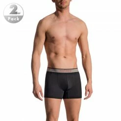 Schlussverkauf 🌟 Olaf Benz RED1010 Boxerpants 2er Pack 101023/8000 Trunks, Baumwoll-Stretch, Schwarz, Black 🔥