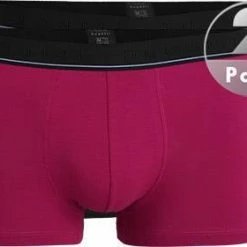 Blitzangebot 🔔 bugatti Pants 2er-Pack 50016/6061/430 Trunks, Baumwolle, Fuchsia-schwarz, Red-dark-solid ✨ -Wäsche Verkaufsladen 284807 norm