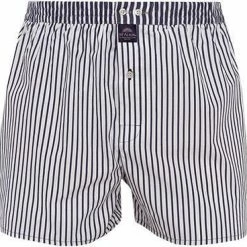 Brandneu 🎉 MC ALSON Boxer-Shorts 0231/weiß-navy Boxershorts, Baumwolle, Weiß-blau gestreift 🛒