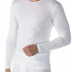 Am billigsten 👍 Mey CASUAL COTTON Langarm-Shirt 49004/101 Longsleeve, Baumwolle, Weiß 🔥