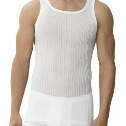 Bestes Angebot 👍 Zimmerli Richelieu 👕 Shirt NS 207/1412/01 Tanktop, Mercerisierte Baumwolle, Weiß 🤩