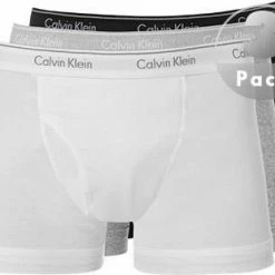 Blitzangebot 🛒 Calvin Klein Underwear Calvin Klein CLASSIC FIT 3er Pack NB1893A/MP1 Trunks, Baumwolle, Hellgrau meliert, Grau-schwarz-weiß 😍 -Wäsche Verkaufsladen 309509 norm