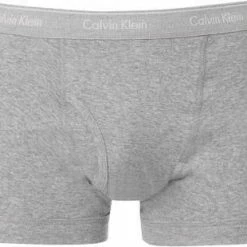 Blitzangebot 🛒 Calvin Klein Underwear Calvin Klein CLASSIC FIT 3er Pack NB1893A/MP1 Trunks, Baumwolle, Hellgrau meliert, Grau-schwarz-weiß 😍 -Wäsche Verkaufsladen 309509 norm2