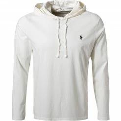 Coupon 💯 Polo Ralph Lauren Longsleeve 710652669/021 Longsleeve Hoodie , Baumwolle, Wollweiß, Wollweiß-dunkelblau 😉