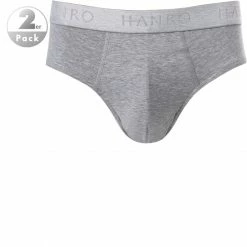 Bestpreis 👏 HANRO Briefs 2er Pack 07 3075/1961 Slips, Baumwolle, Grau meliert, Light melange ✨