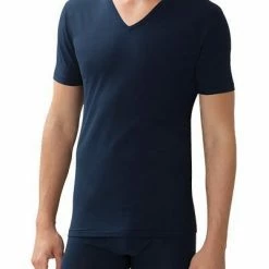 Schlussverkauf ⌛ Zimmerli Pure Comfort V-Shirt 172/1462/447 T-Shirt, Baumwoll-Stretch, Navy 🌟
