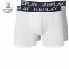 Bestpreis 😍 Replay Cotton Stretch Trunk 2er Pack I101005/N036 Trunks, Baumwoll-Stretch, Weiß-grau 👍
