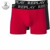 Blitzangebot ✨ Replay Cotton Stretch Trunk 2er Pack I101005/N093 Trunks, Baumwoll-Stretch, Rot-schwarz 😉