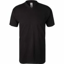 Aktion 🧨 HOM Hilary V-Shirt 401556/0004 T-Shirt, Baumwolle, Schwarz 💯 -Wäsche Verkaufsladen 32028 norm